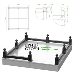Гранитная ограда ГО-19 изображение